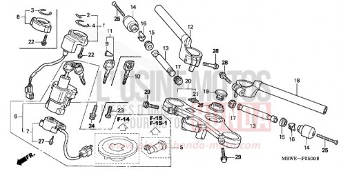 ROHRGRIFF/OBERE BRUECKE CBR600FR2 de 2002